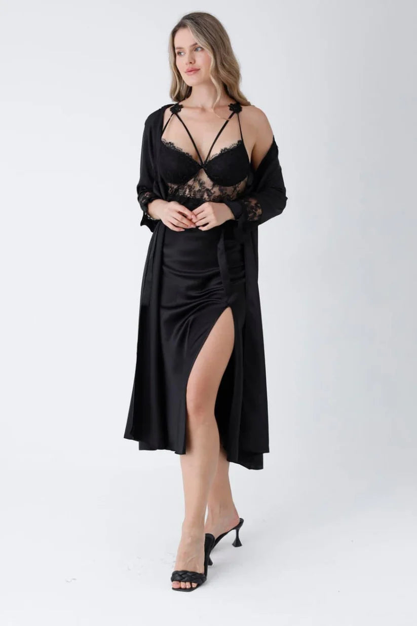 Premium 6-Piece Satin Night Suit