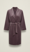 Velour Lounge Robe with Sash Tie
