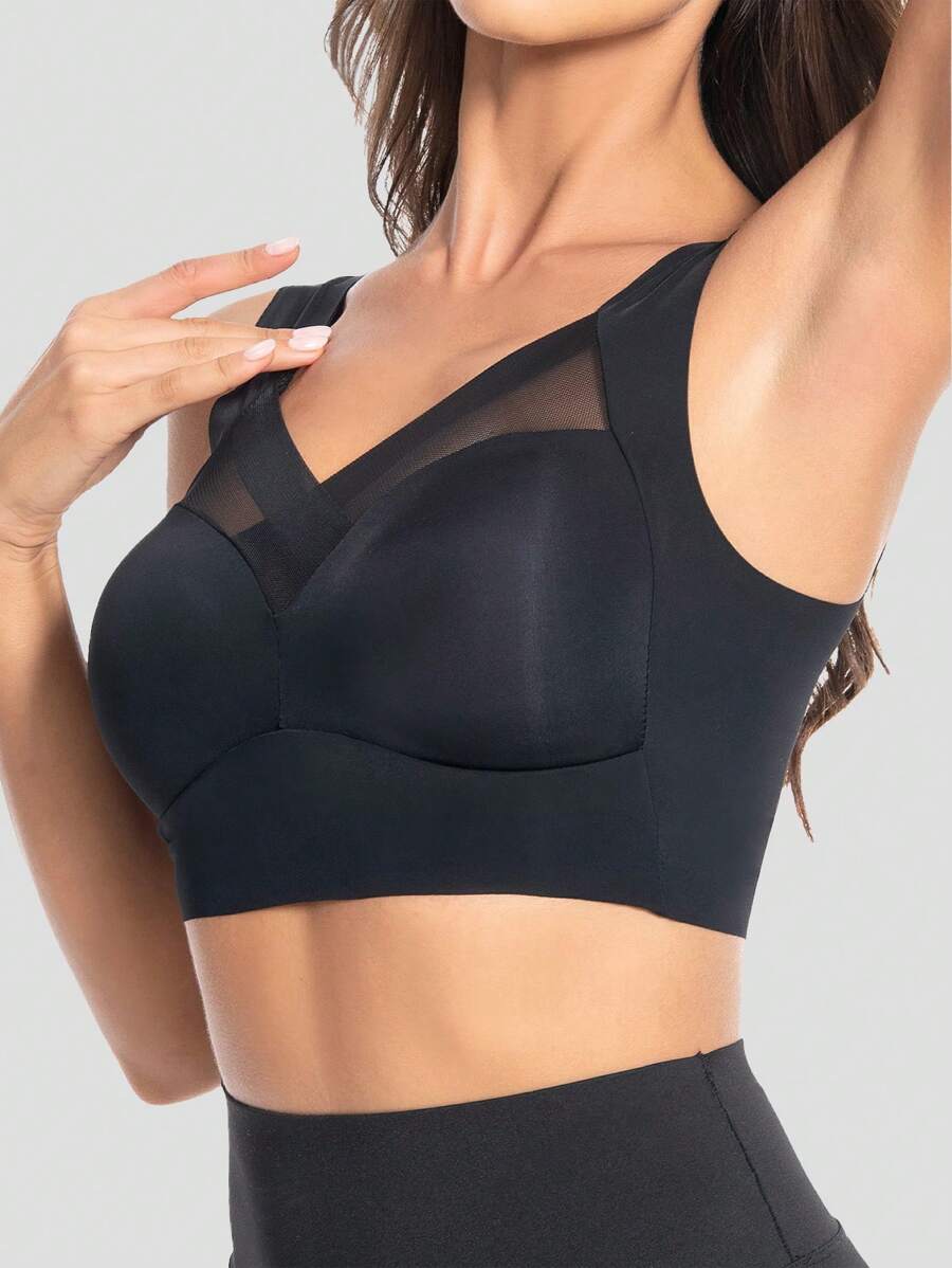 Seamless Mesh Accent Comfort Bra Wireless Lift & Support